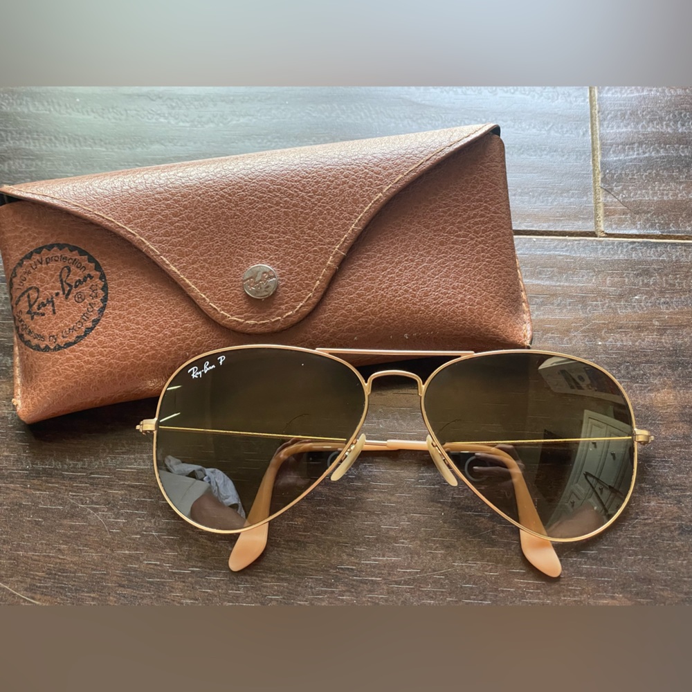 Ray Ban Aviator Classic RB 3025 112/m2 Gold Sunglasses Brown Polarized 58mm